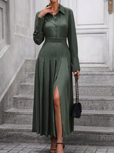 Women's High Slit Shirt Dress